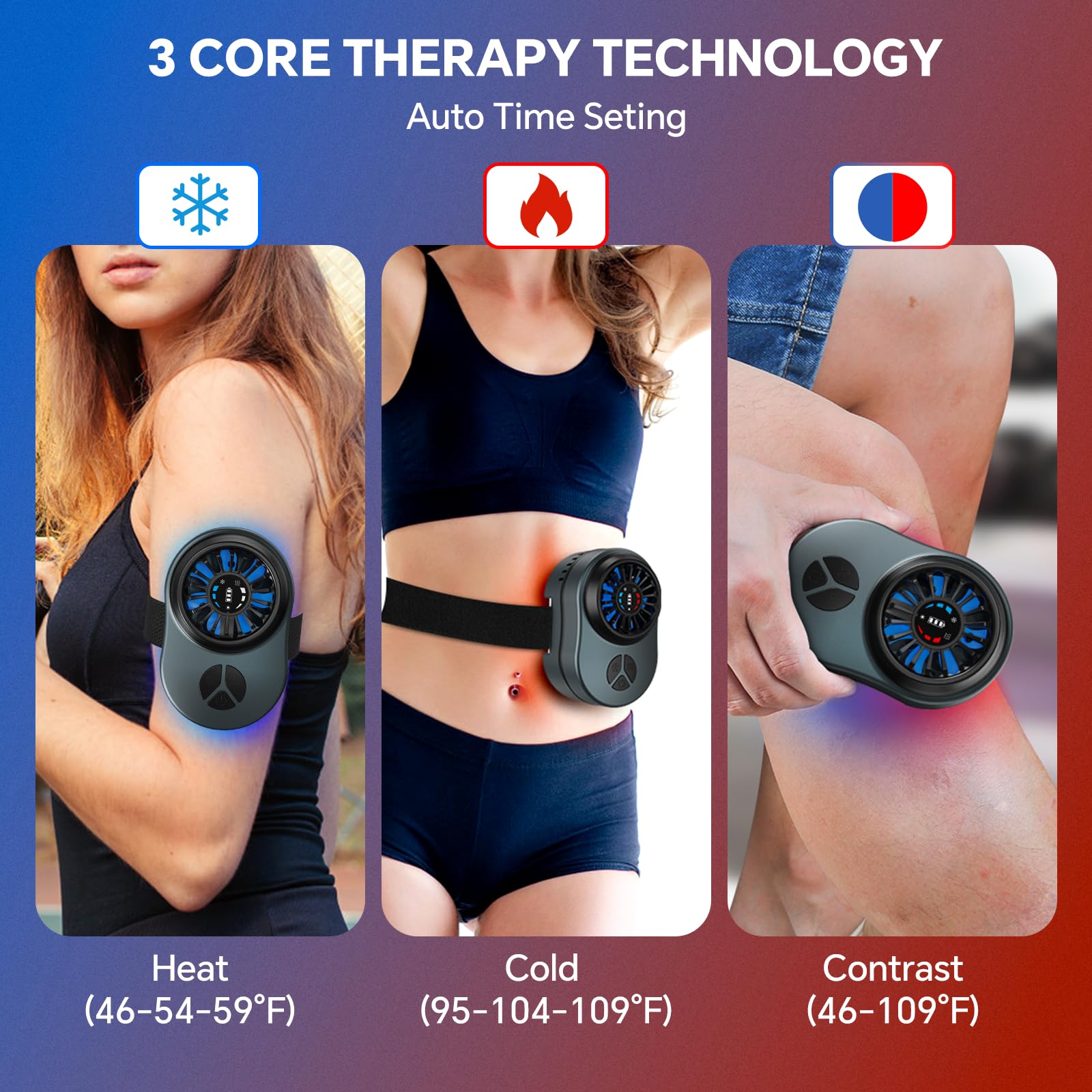 Máquina portátil de terapia de frío, dispositivo de sistema de calor y hielo para aliviar el dolor | Crioterapia, compresión de hielo, para recuperación deportiva, rodilla, hombro, relajación muscular, correas ajustables