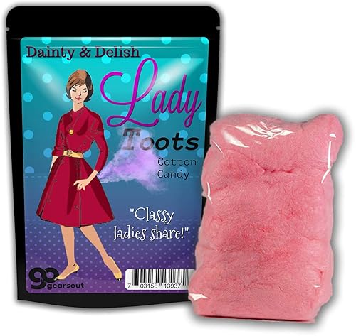 Lady Toots - Caramelo de algodón rosa para mujer, divertidos bromas para mujeres, cesta de Pascua para adultos, rellenos de calcetines, humor,
