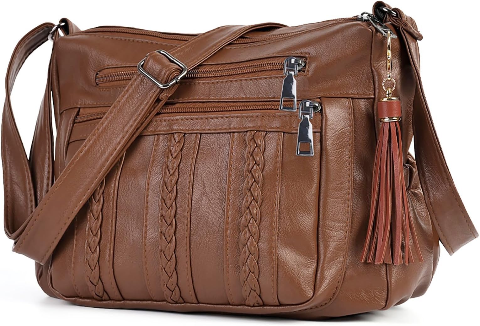 Purses for Women Pocketbooks Soft PU Leather Ladies Crossbody Purse Multi Pocket Shoulder Bag