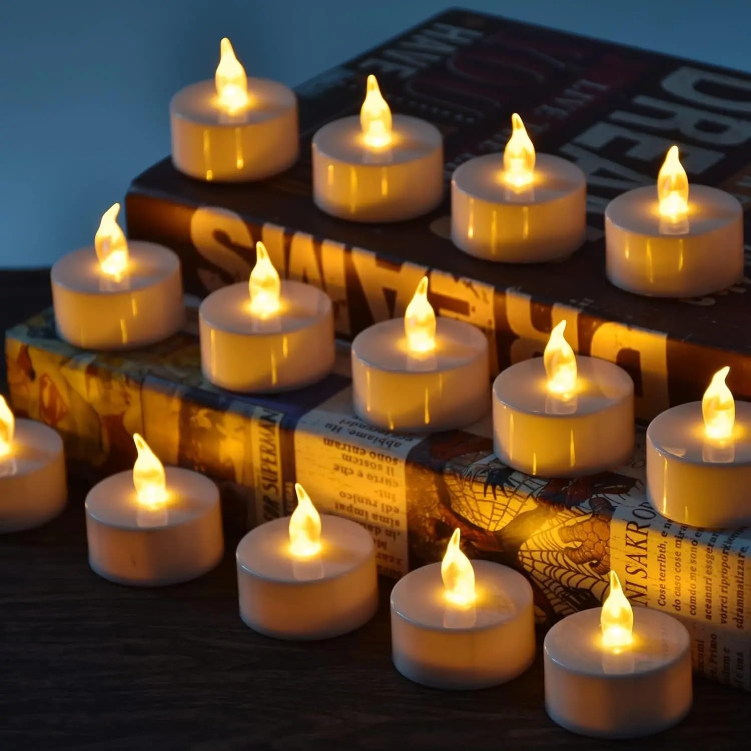 Candele Led Candele Confezione da 48/24/12 candele for creare un'atmosfera calda e tremolante(48-Pack)