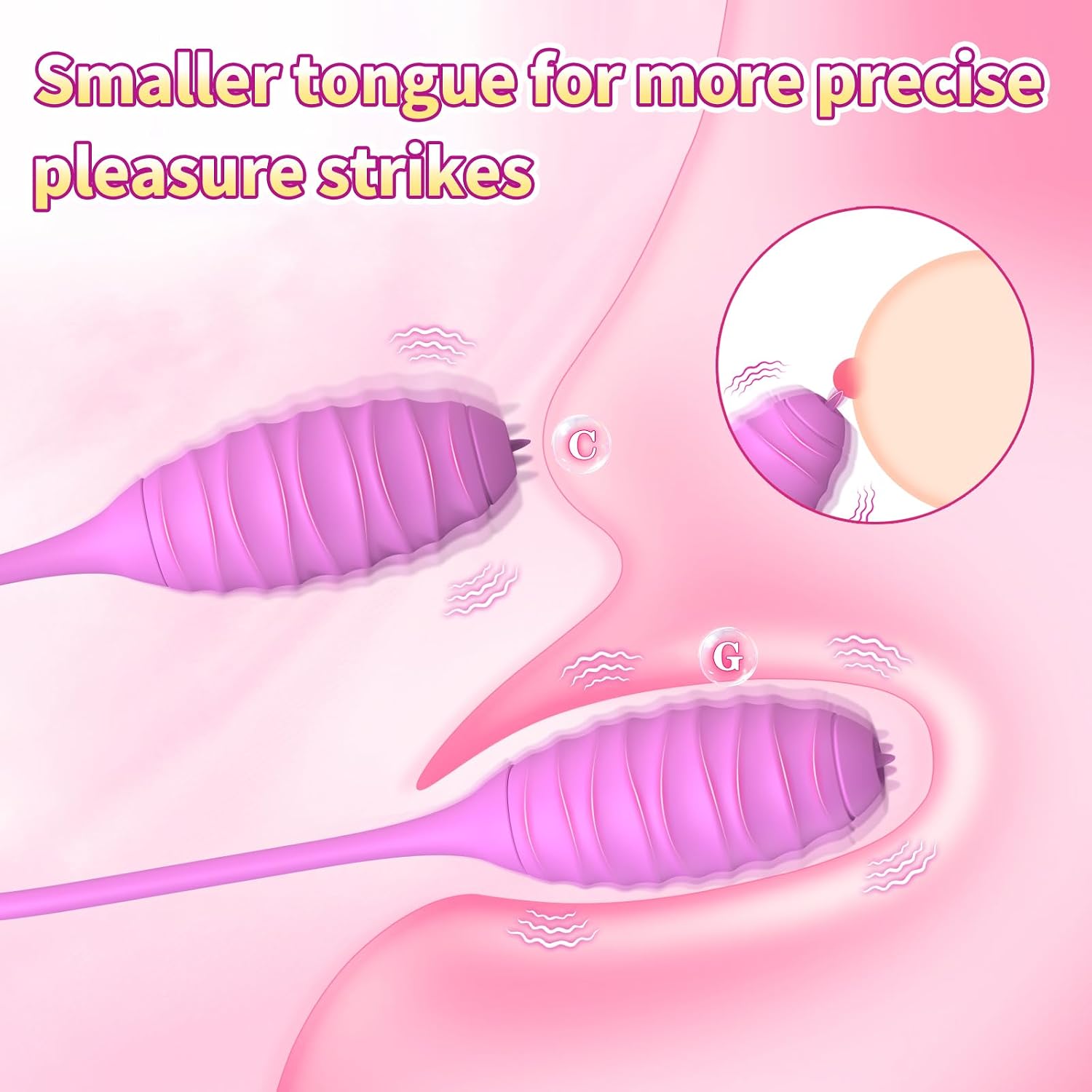 Vibrator Adult Sex Toys for Women, Rose Stimulator 4 in 1 Clitoral Vibrator/Tongue Licking - Insertable Tongue Licking Adult Toy - Vibrating Anal Plugs, Female Sucking Clit Stimulator with 10 Modes