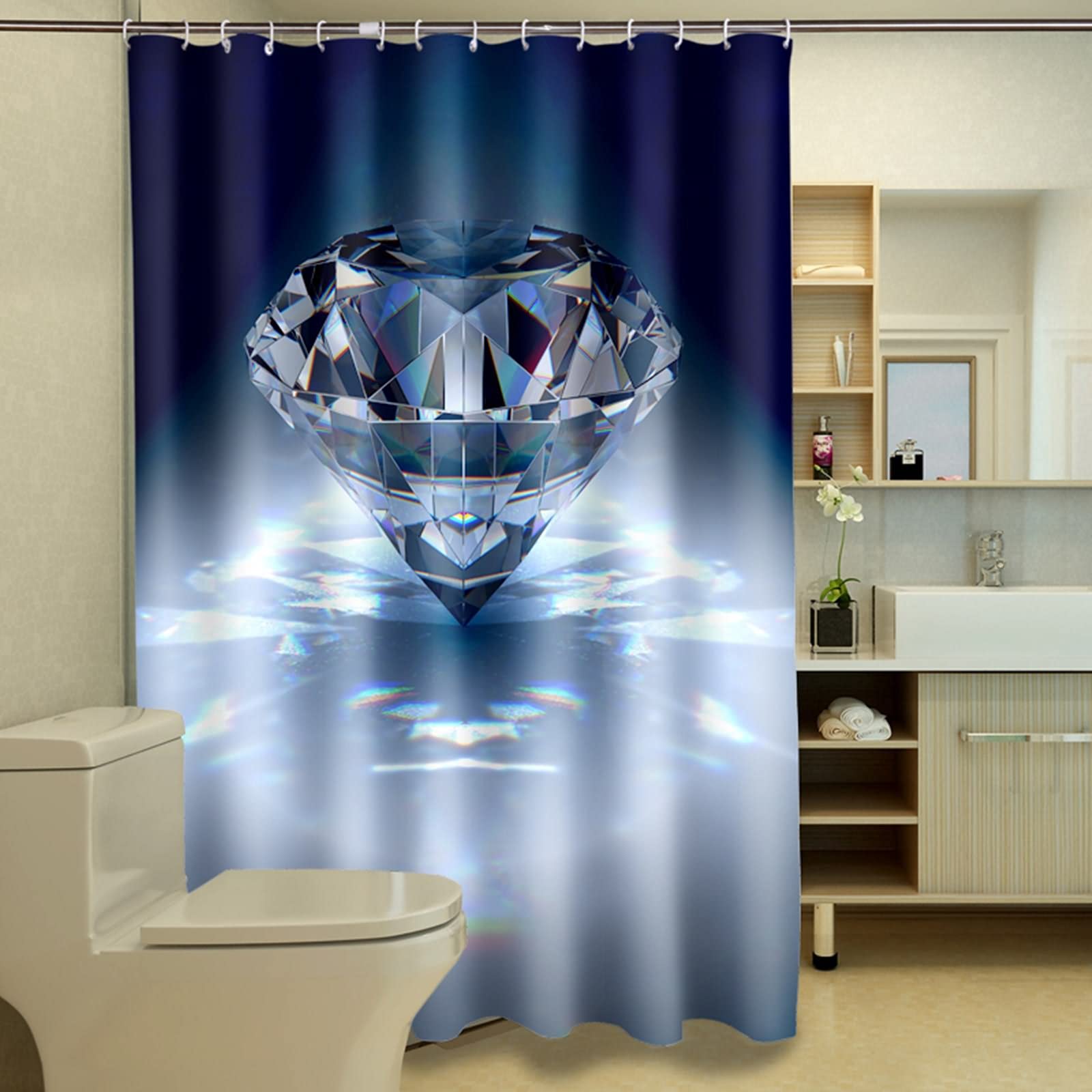 Rideau de douche japonais anti-projections pour garder le sol sec