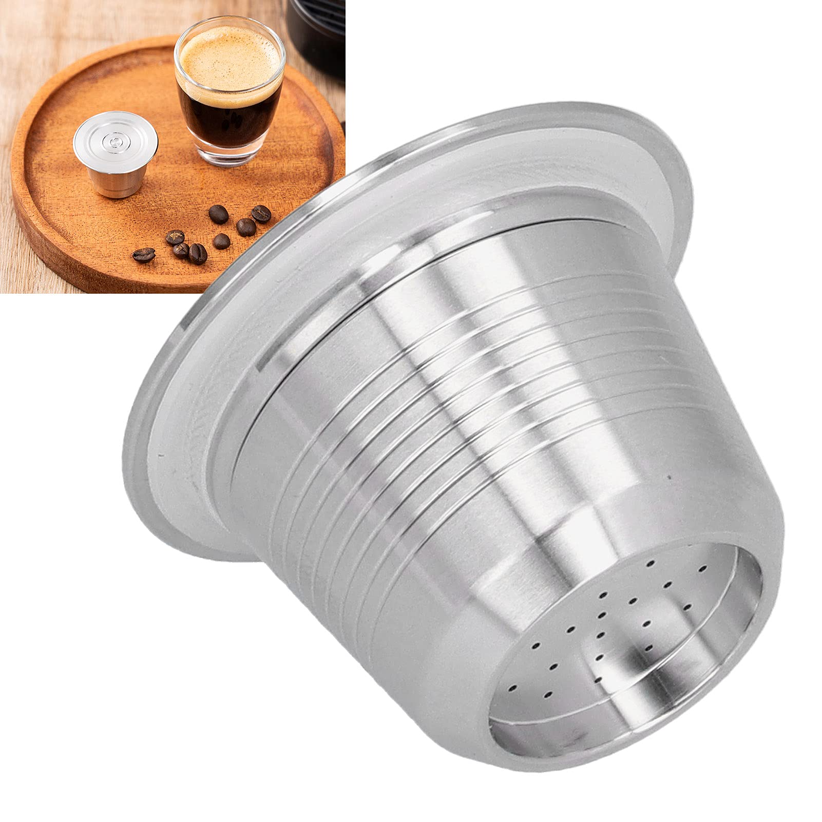 Cápsula de café recargable de acero inoxidable, cápsula reutilizable, repuesto de taza para máquina