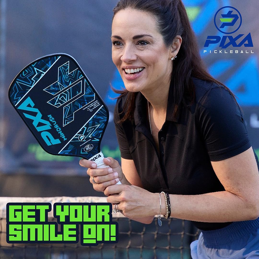 PIXA Mindrush T-700 20mm Carbon Face Pickleball Paddle, Intermediate/Advanced Super Long Handle 5.5 Inches: Surface Friction, Power/Control/Spin!
