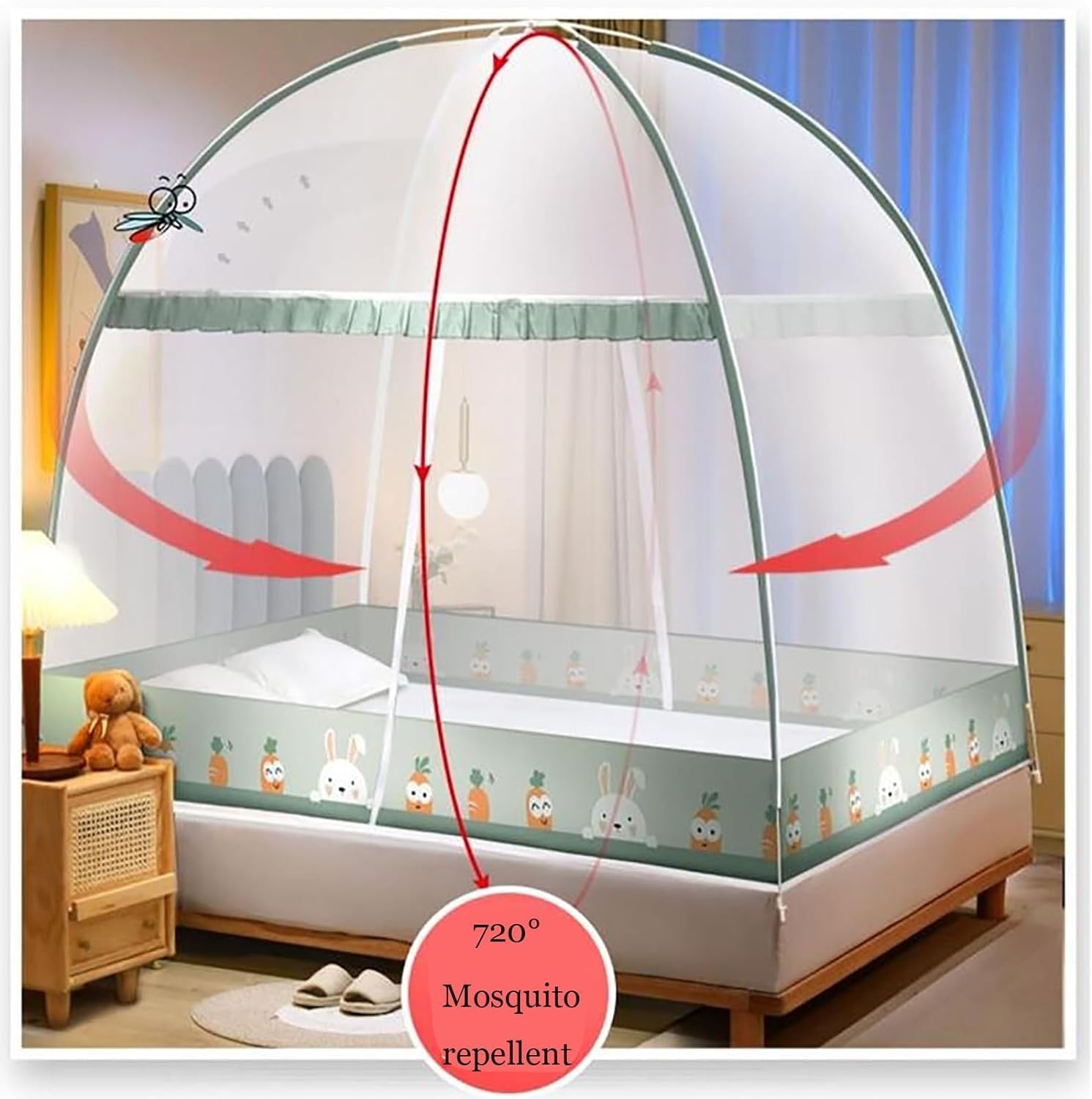 Mosquito Net Outdoor Garden Mosquito Net, Installation Mosquito Net, Portable Mosquito Net Tent for Courtyard(H,1.8M)
