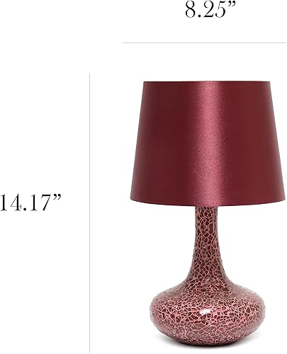 Miniatura 2 de Simple Designs LT3039-BLK - Lámpara de mesa, con pantalla de tela y base de mosaico espejado