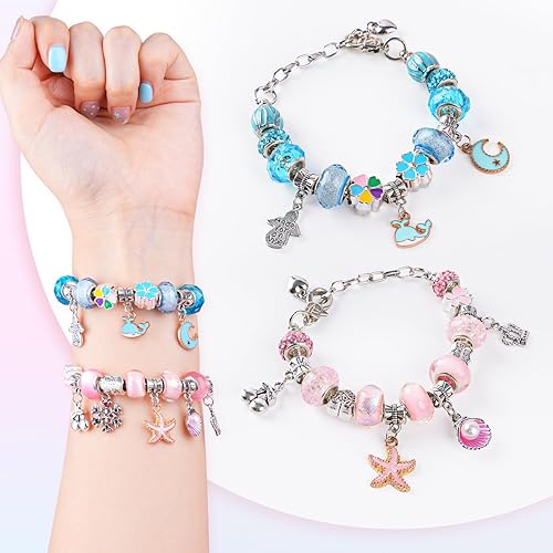 Miniatura 8 de Sofier Kit de fabricación de pulseras con dijes para niñas, joyero, kit de fabricación de joyas, regalos para niñas de 4 a 12 años, juguetes de