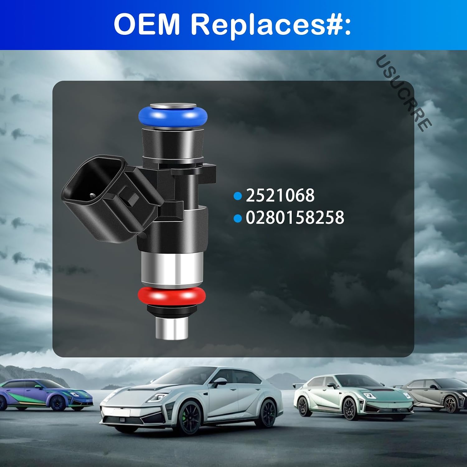 Upgraded Fuel Injectors 2521068 Compatible with Polaris Models for RZR 900 2014-2019, for Ranger XP 1000 2017-2019,for Sportsman 570 2014-2019 Set of 2 0280158258 Injectors Replacement