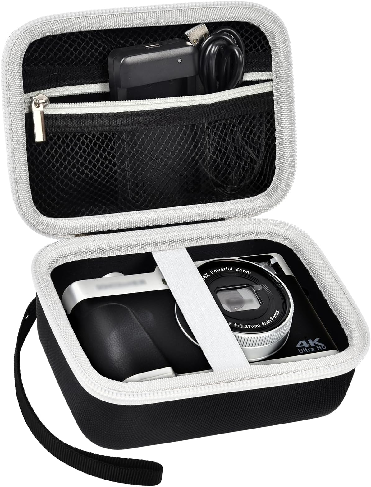 Hard Case Compatible with Sony ZV-1/ ZV-1F/ ZV-1 II Digital Camera๏ผPortable Camera Storage Cover for ToAuite for Lecnippy for Bifevsr for Lecran 4K 5K Digital Camera-Black Bag+Grey Zipper(Box Only)