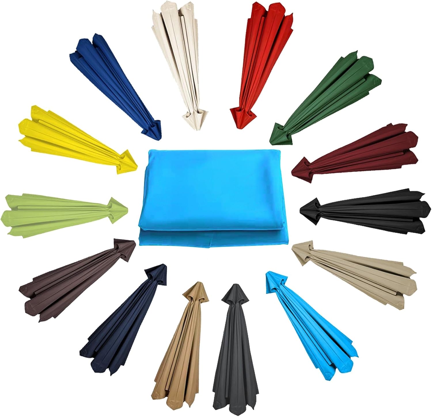 Patio Umbrella Replacement Canopy Square Cantilever Top Cover Outdoor,Replacement Canopy for Sun Umbrella 200cm 270cm 300cm 6.5'/8.8'/9.8' Garden Parasol Canopy Cover UV50+ Waterproof 6 & 8