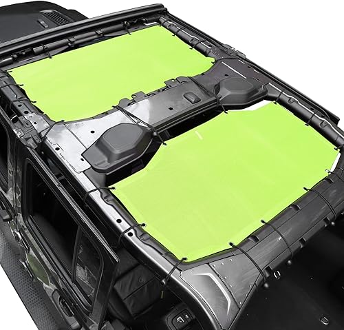 Vista 13 de JeCar JLU Parasol de malla que proporciona protección solar UV compatible con Jeep Wrangler 2018-2024 JL Unlimited 4 puertas delantera y trasera, 2