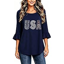 Roshop Halloween Womens 3/4 Ruffle Sleeve Cute Holiday Shirts