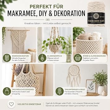 Macrame Yarn Cotton Yarn Cord for Crafts Macrame Cotton Cord