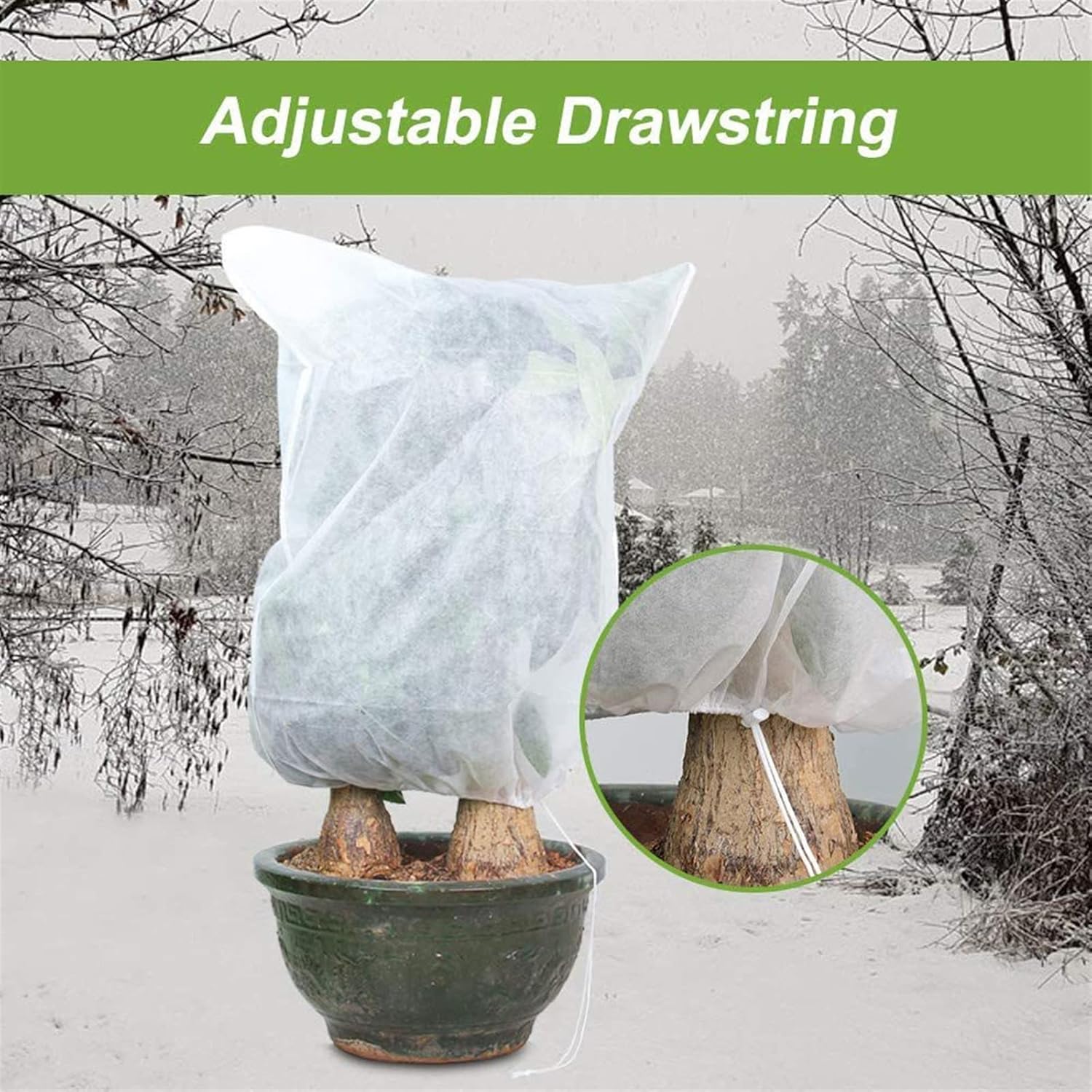 Melairya Plant Covers Freeze Protection & Plant Frost Blanket for Winter Cold Weather, 4 Pack Reusable Shrub Jacket Covers with Drawstring (Color : 4pcs, Size : 180x210cm)