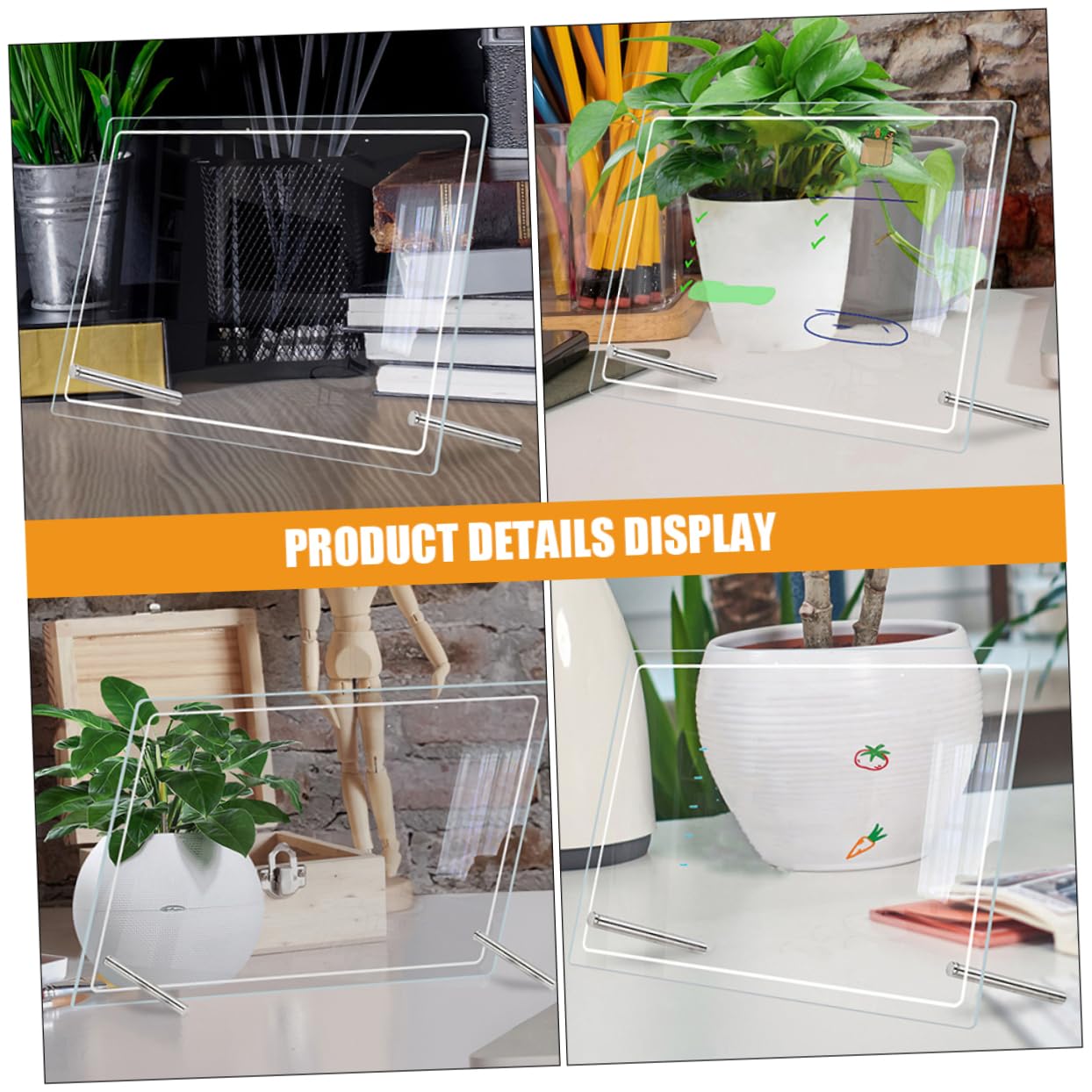2 Stück Acryl Tisch Whiteboard für Schreibtisch Planung
