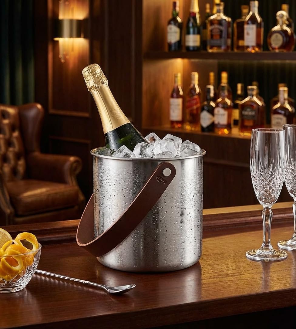 Suinga Cubitera inoxidable moon 5,6 litros | Cubitera acero inox 5,6 L para enfriar bebidas y hielo