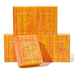 BELA French Peach Soap, 3.3 OZ Pack of 6, Long Lasting French Triple Milled Bar Soap with Organic Shea Butter, Hand, Face and Body Wash Bar, Made in Australia