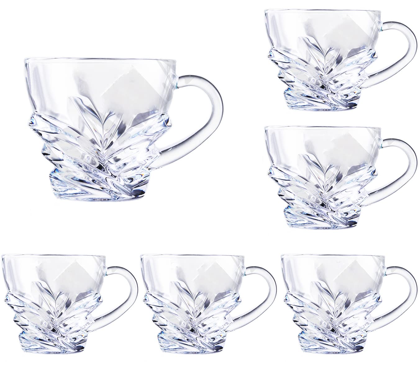 MARTVIA Crystal Clear Toughened Glass Tea Cup with Convenient Solid