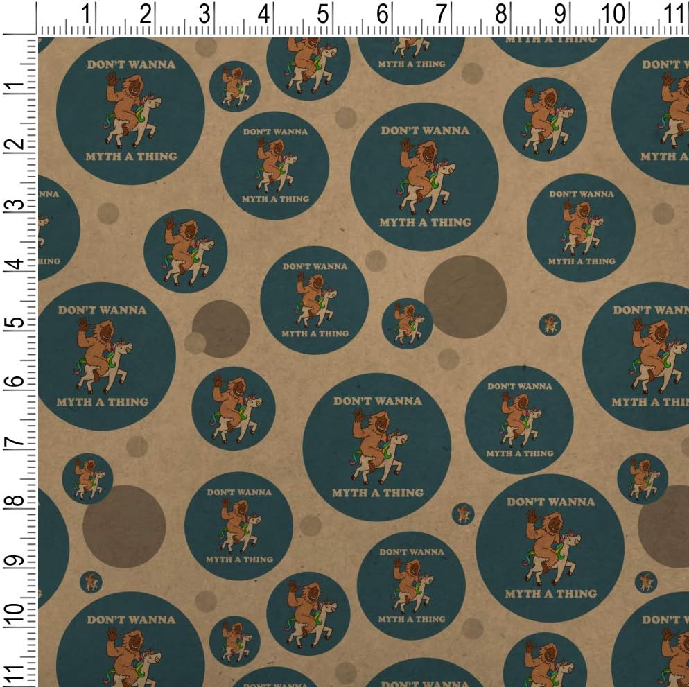 GRAPHICS & MORE Don't Wanna Myth a Thing Unicorn Bigfoot Funny Humor Premium Kraft Gift Wrap Wrapping Paper Roll