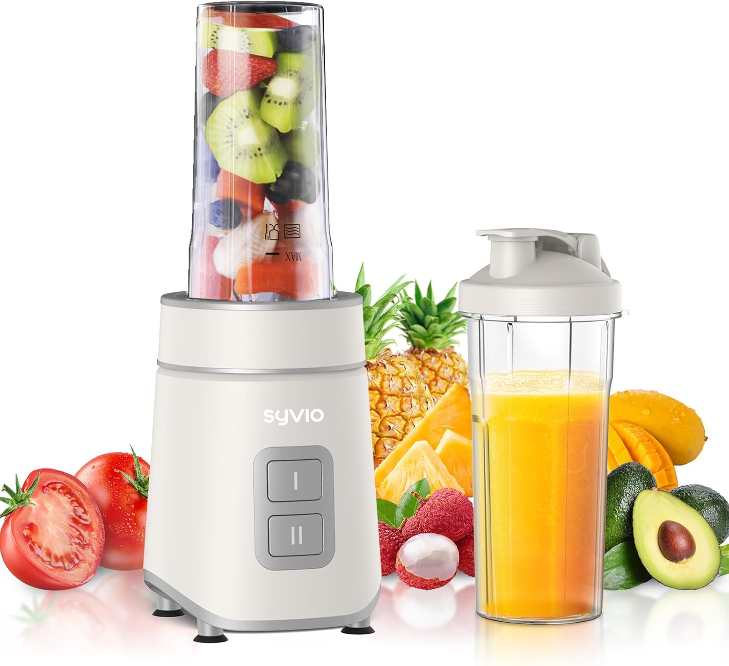 Blenders for Smoothies, Syvio 600W Smoothie Blender Milky White
