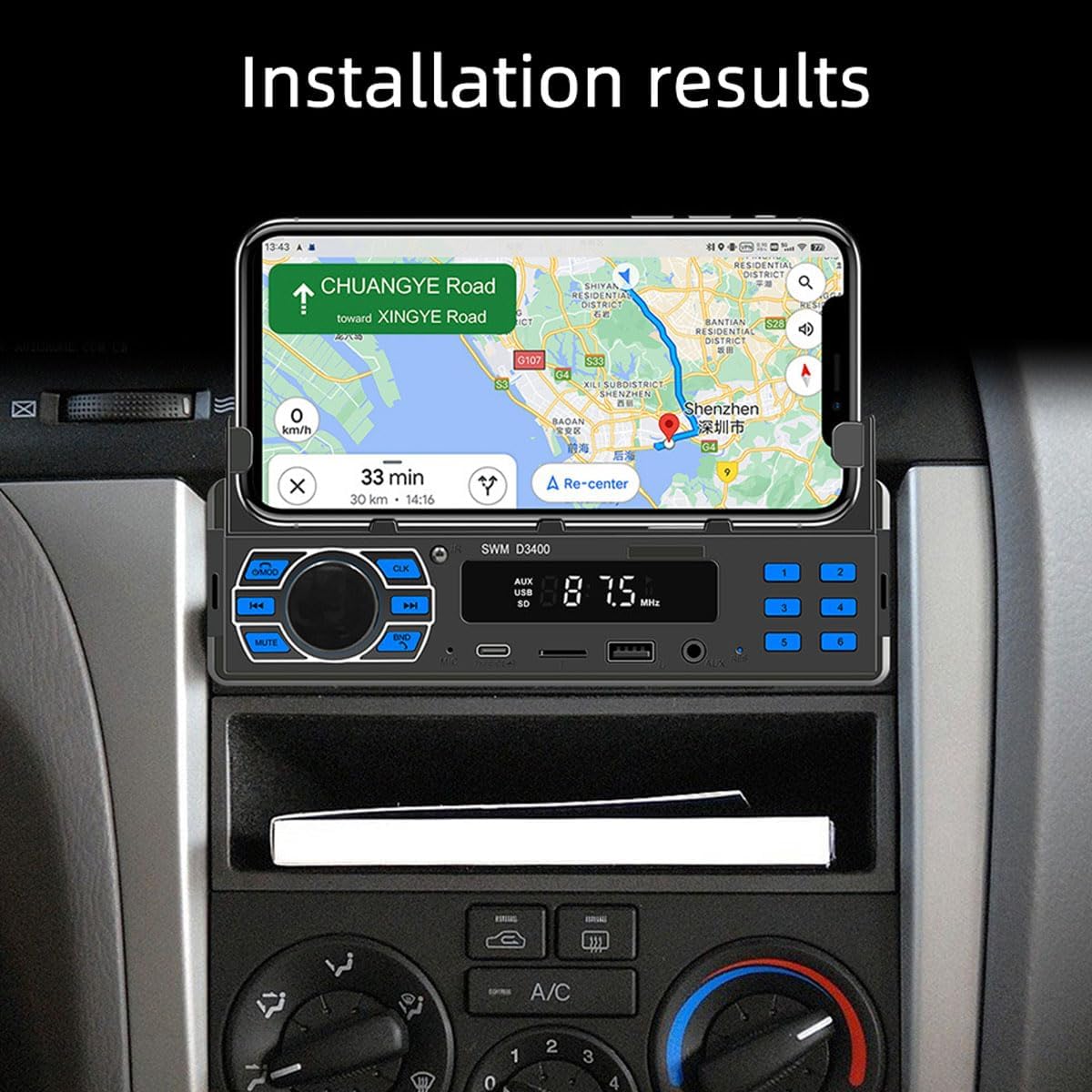 Installation results of VIGORWORK D3400 Car Radio