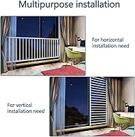Vista 6 de Fairy Baby Guardias de ventana para niños, barras de seguridad para puertas de ventana de seguridad, color blanco, se ajustan a 36.6-61.8 pulgadas