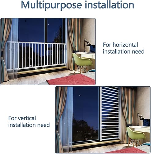 Miniatura 6 de Fairy Baby Guardias de ventana para niños, barras de seguridad para puertas de ventana de seguridad, color blanco, se ajustan a 36.6-61.8 pulgadas