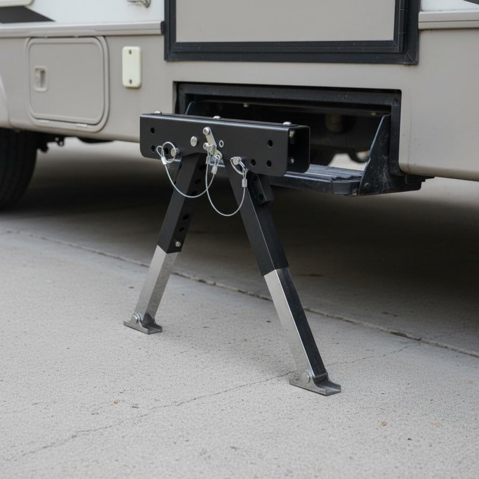 Estabilizador Escalón Ajustable Soporte Plegable Metal Resistente para Terreno Irregular, Camping, Viaje