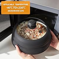 Vista 2 de Cubierta Antisalpicaduras para Microondas Cubierta de Vidrio Ventilada Tapa Protectora Antisalpicaduras con Silicona Plegable para Alimentos como