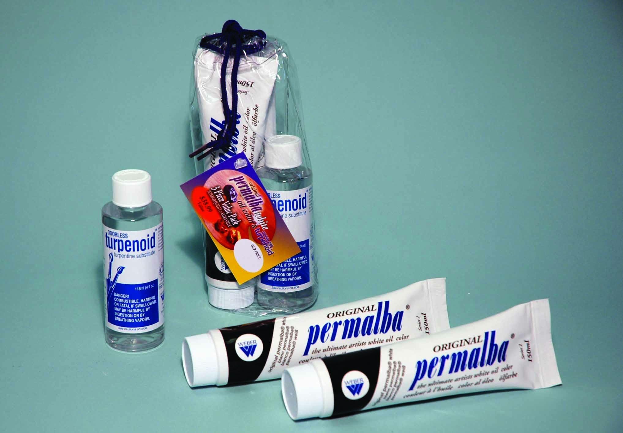 3 PACK SPECIAL - 2-PERMALBA WHITE 150ML & 118ML TURPENOID