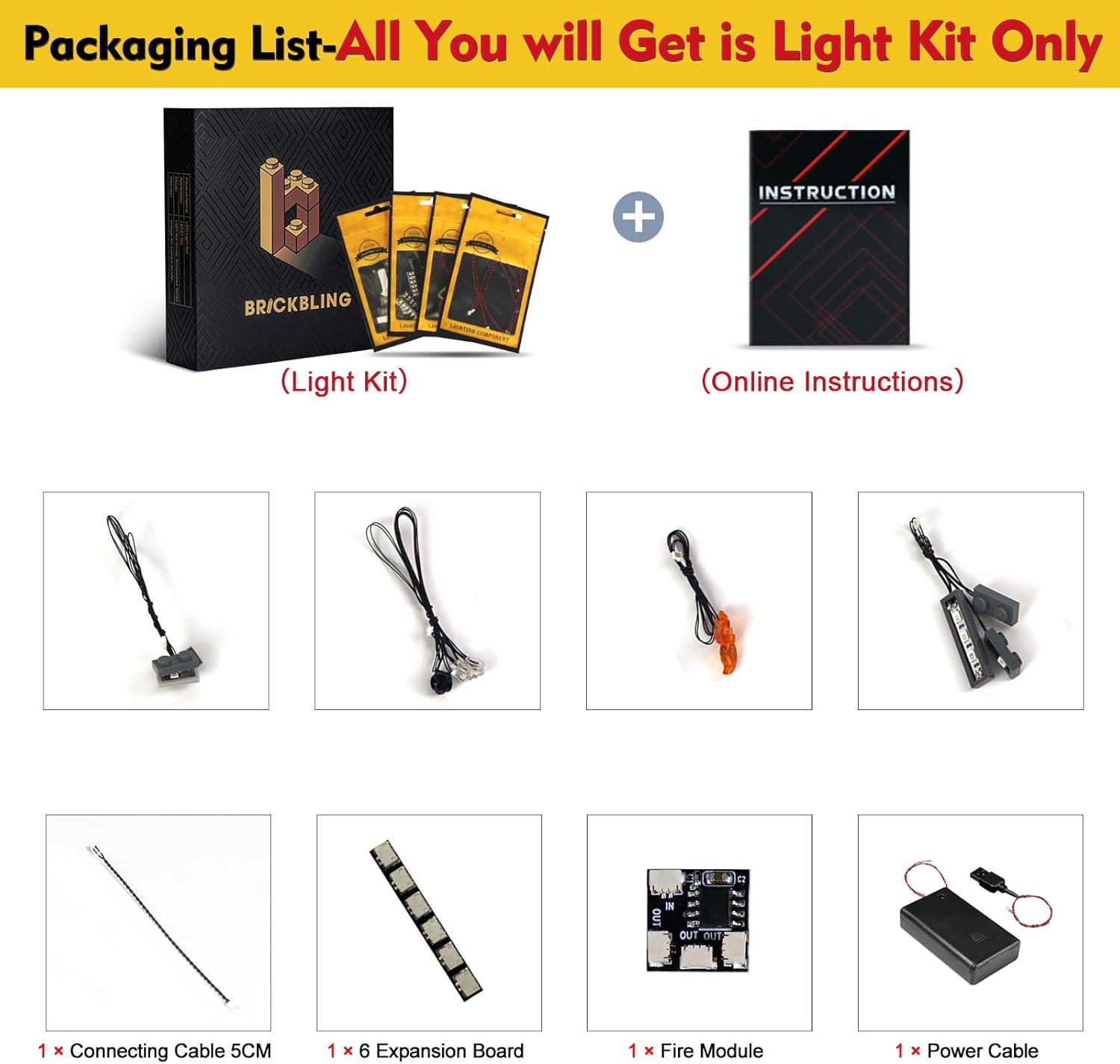 BrickBling LED Light Only, Compatible with Lego Creator 3 in 1 Haunted Mansion, Creative Lighting Compatible with Lego 31167-Excluding Model (Classic Version Light)