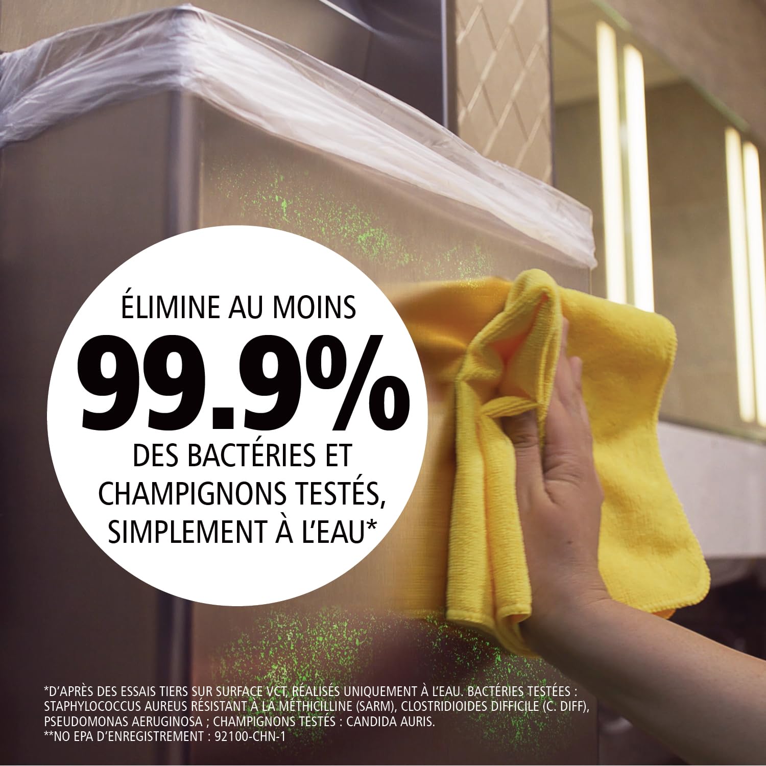 Rubbermaid Commercial Products HYGEN™ r-40 Chiffons Microfibre Recyclée, 30cmx30cm | Résistants, sans Peluches, pour Nettoyage Humide/Sec, Maison, Voitures | Bleu | Sachet de 24 carrés | 1820579