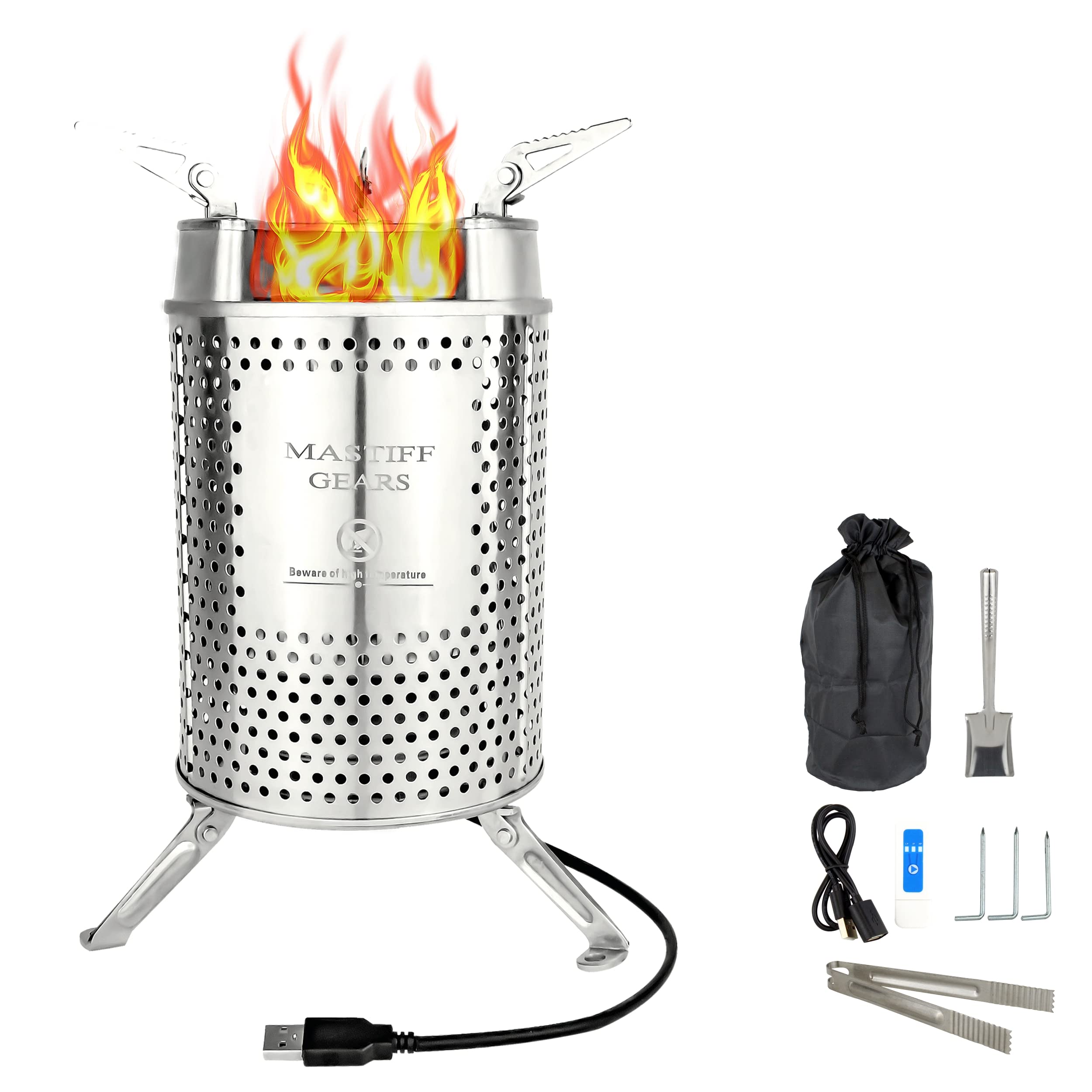 Mastiff Gears® GIGA High BTU output Portable Stove Wood Burning Camping  Stove with USB fan