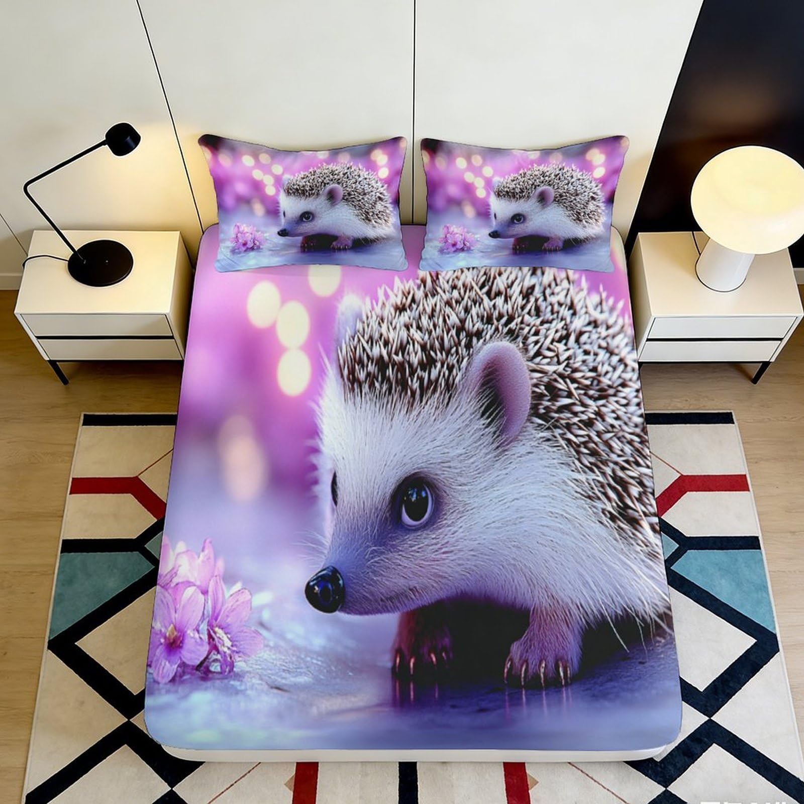 3D Printed Halloween Pumpkin Fitted Sheet Microfiber Deep Pocket Non-Slip Bedroom Mattress Fitted Cover 180x200x25cm