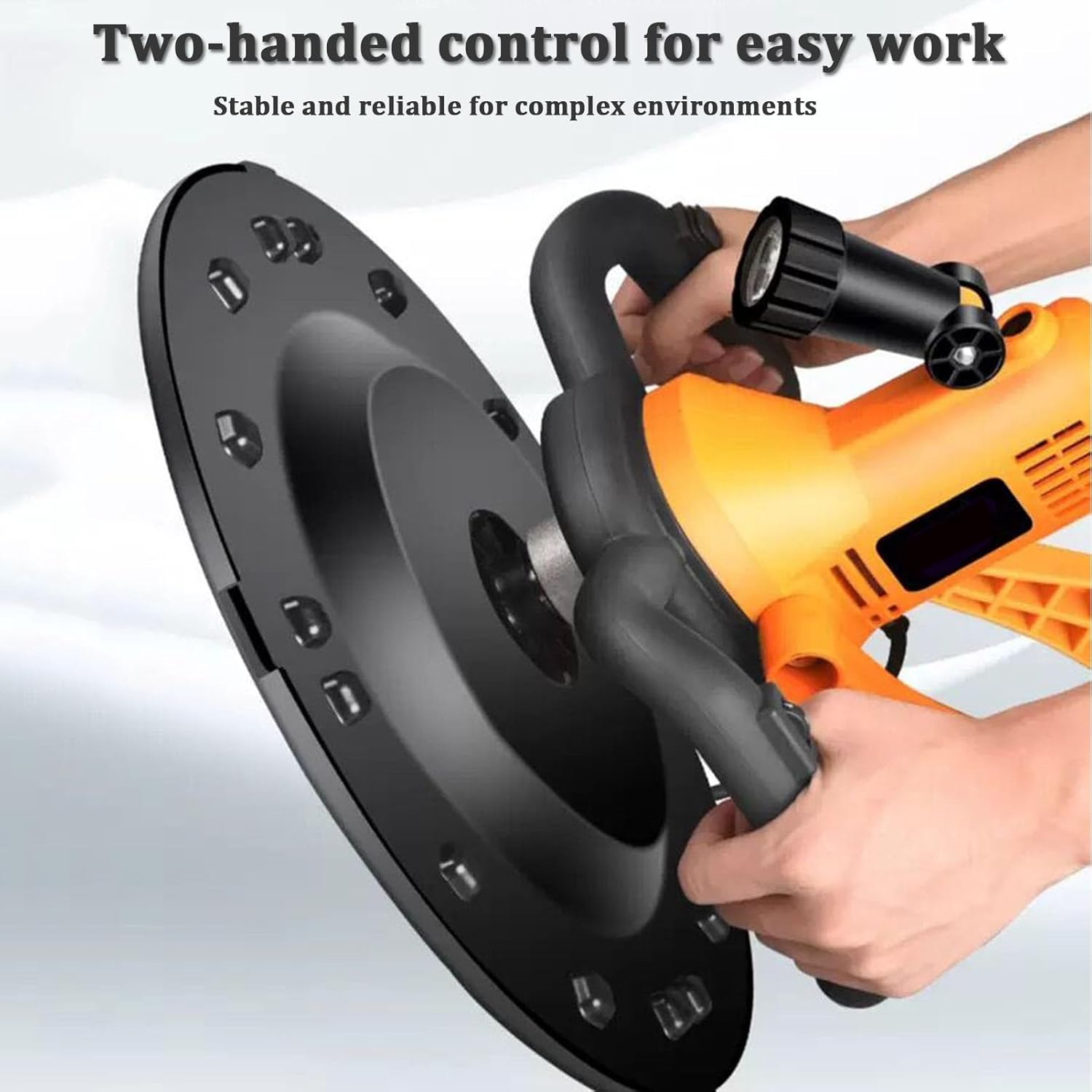 High-Efficiency Cement Wall Surfaces Smoothing Machine 2880W Handheld Wiper Masons Plastering Bucket Trowel Tools w/Mixing Rod&6 Adjustable Speed