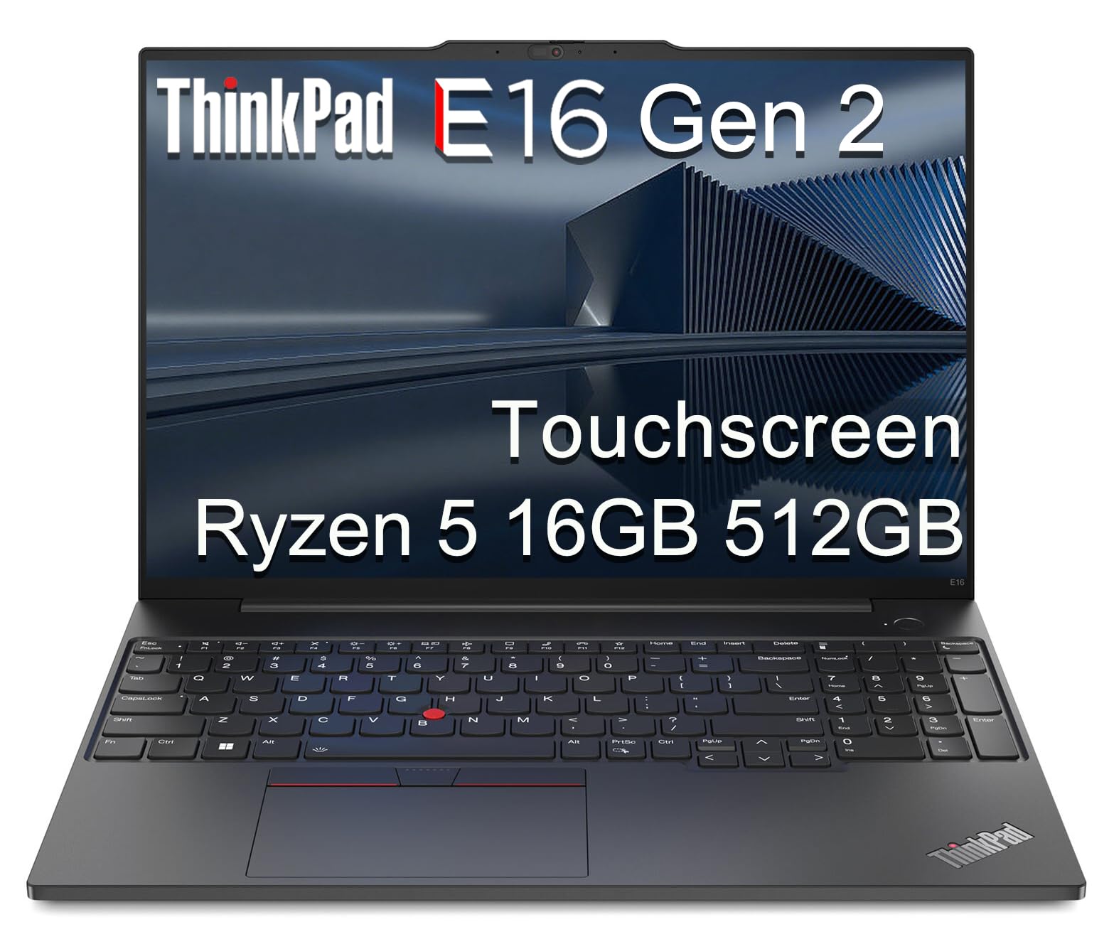 Lenovo ThinkPad E16 Gen 2 Business Laptop (16" FHD+ Touchscreen, AMD Ryzen 5 7535U (> Intel i7-1255U), 16GB DDR5 RAM, 512GB SSD) Fingerprint Reader, Webcam, Ethernet, Win 11 Pro w/ Copilot, Black