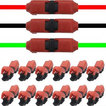 Low Voltage Wire Connectors, CTRICALVER 1 Pin 1 Way H Shape Quick Splice Solderless Electrical Wire Terminals for0.35-0.5mm 20/22 AWG Cable Wire 12pcs