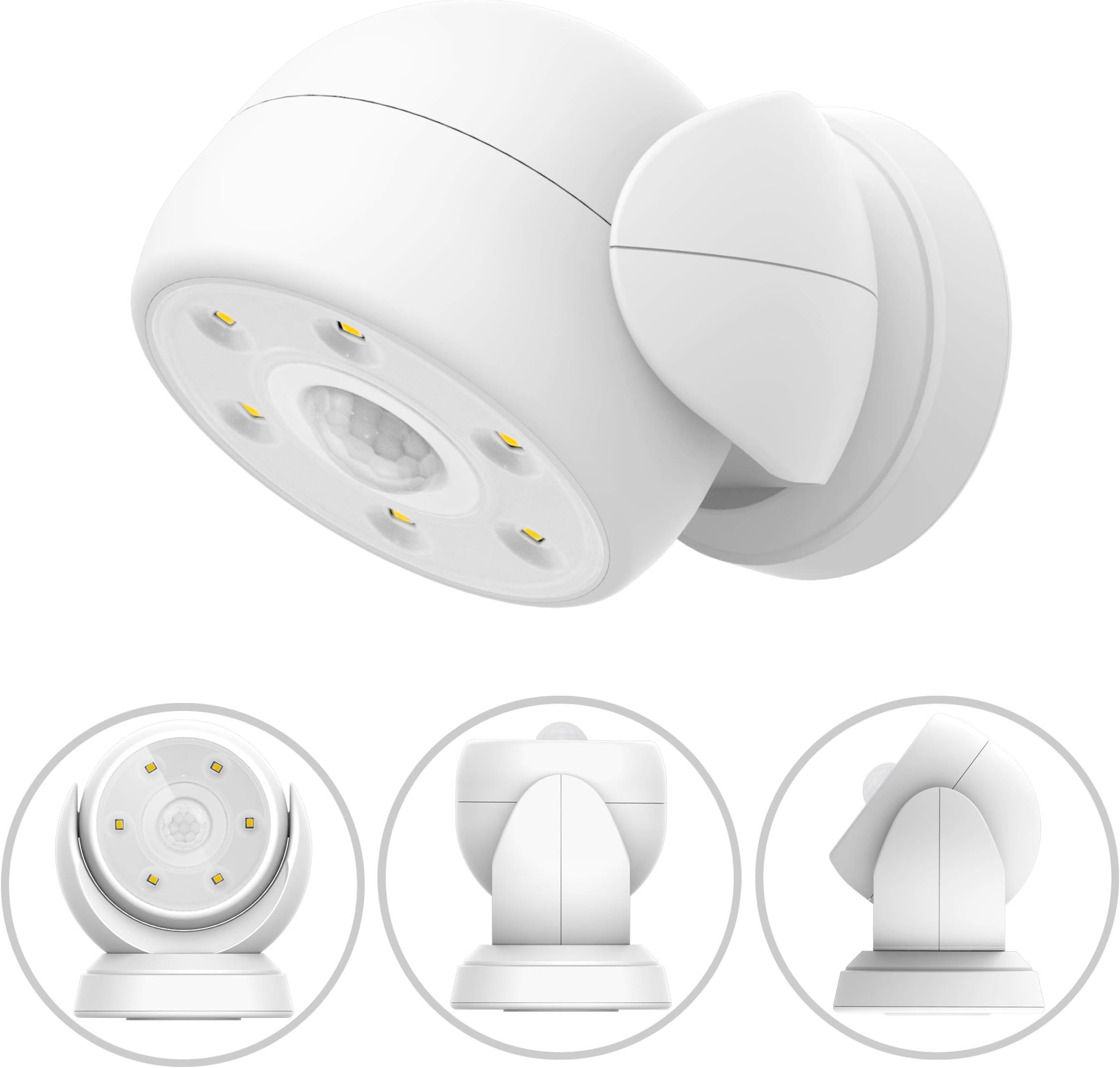 BIGLIGHT Battery Operated Motion Sensor Spotlight, Wireless LED Flood Light Indoor Outdoor, Super Bright Waterproof Security Lighting, Motion Uplight for Wall Front Door Shed Hallway, 200 Lumens