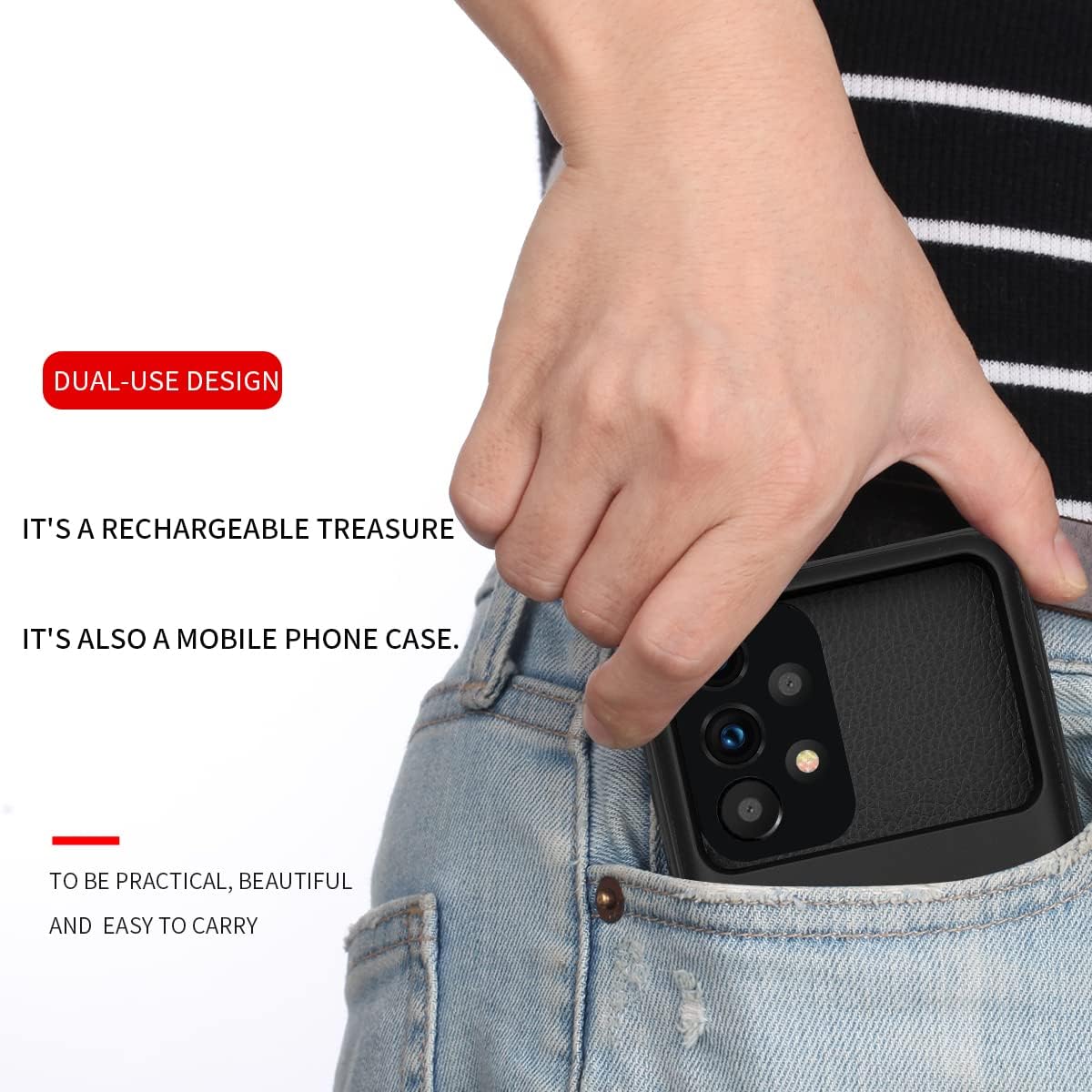 A53 Battery Case For Samsung Galaxy A53 5g, 5000mAh Backup Power Bank External Battery for Galaxy A53 portable Charging Cover charger case with A53 5g screen protector Camera Protector