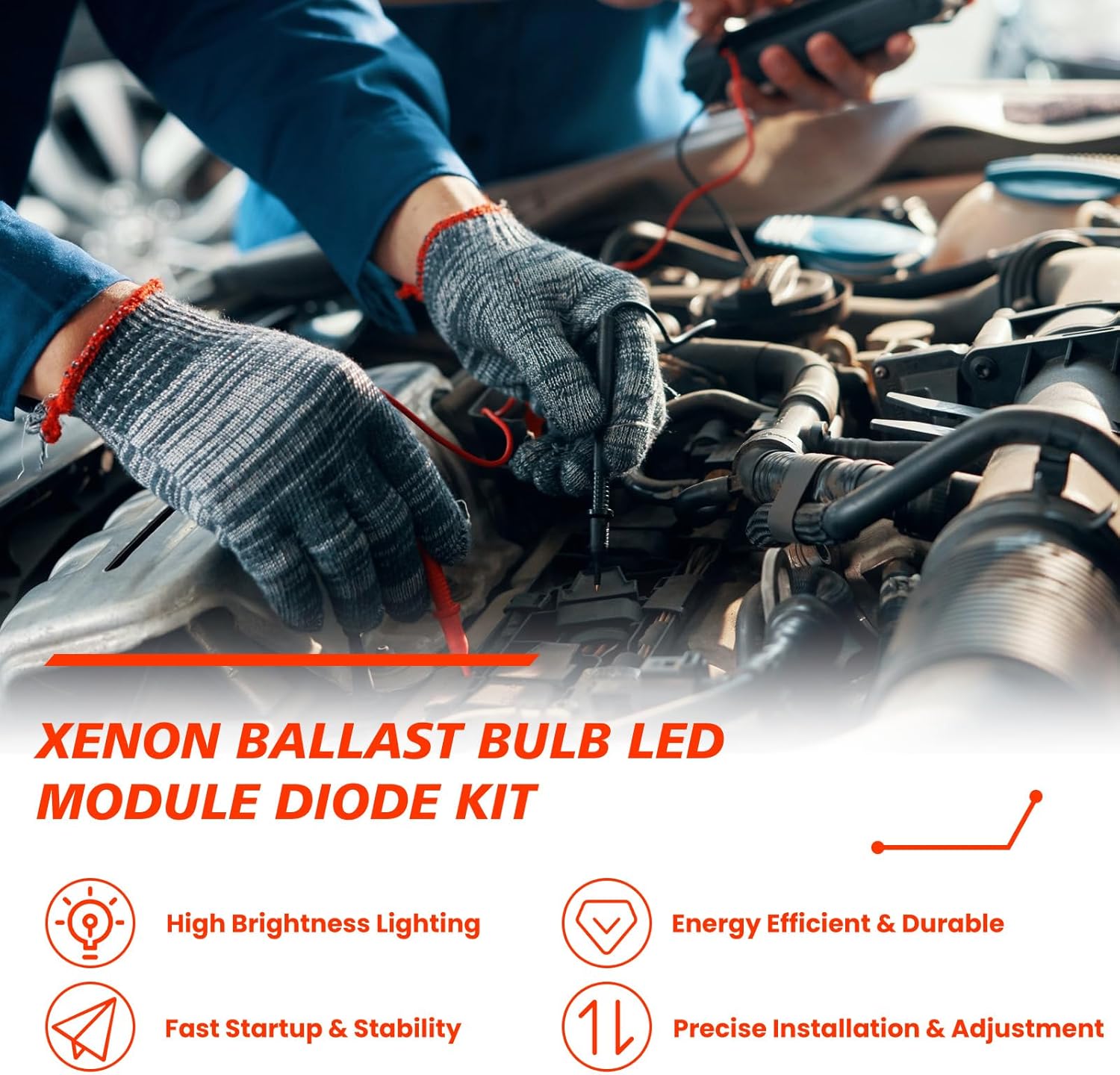 Xenon Ballast Bulb LED Module Diode Kit, Compatible with B-M-W 5 Series 528i 535i 550i M5 2014 2015 2016, Replaces Part 63117355073 63117318327 63117343876