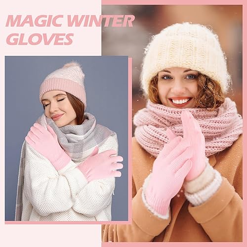 Miniatura 3 de SATINIOR Guantes mágicos de invierno unisex, guantes de punto elásticos para dedos completos, guantes cálidos para hombres y mujeres deportes