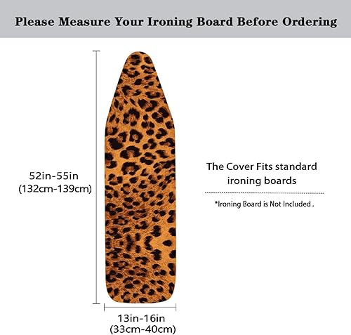 Miniatura 5 de Funda para tabla de planchar de leopardo y almohadilla de tamaño estándar para tabla de planchar y almohadilla de ventilación extra ancha para mesa