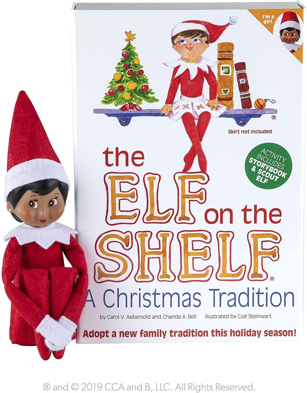 The Elf on The Shelf Girl Dark - New Box Set Bundled with Claus Couture Sugar Plum Dress