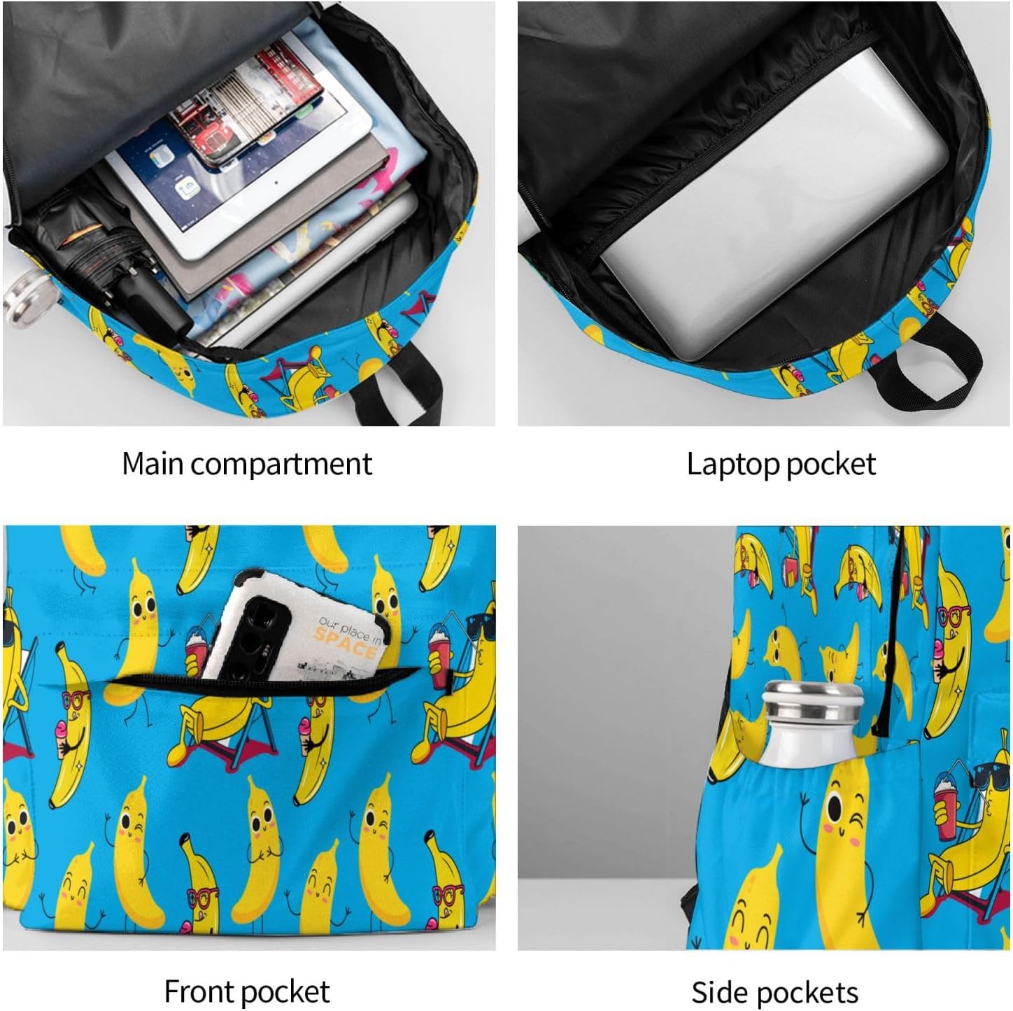 DEKIFNHG Funny Banana Backpack Casual Sports Bookbag School Laptop Backpack for Students Boys Girls - Image 4