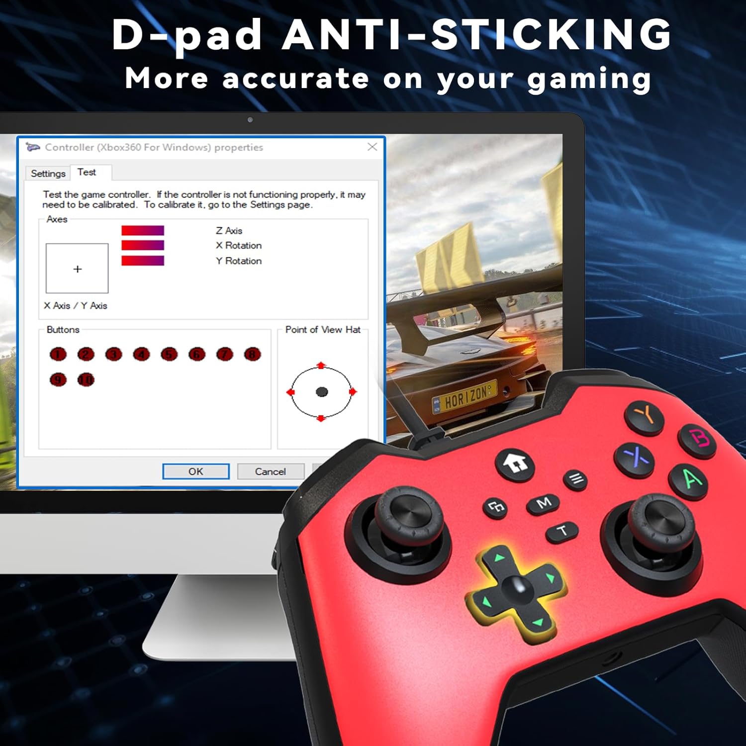 TERIOS Wired Controller Compatible with Xbox one/Xbox Series X/S/Windows10, Video Game Controller with Enhanced Dual Vibration, Audio Jack, Turbo Auto Fire, Replacement Faceplate Cover (Red)