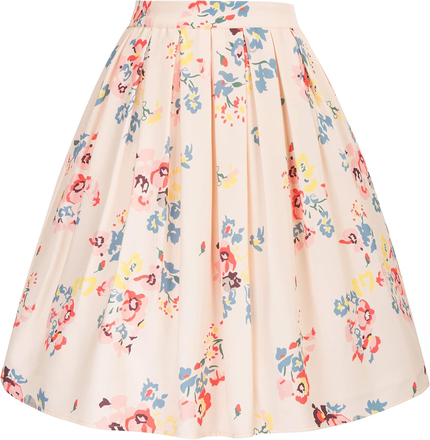 GRACE KARIN Women Vintage Pleated A-line Midi Skirts (Multi-Colored)