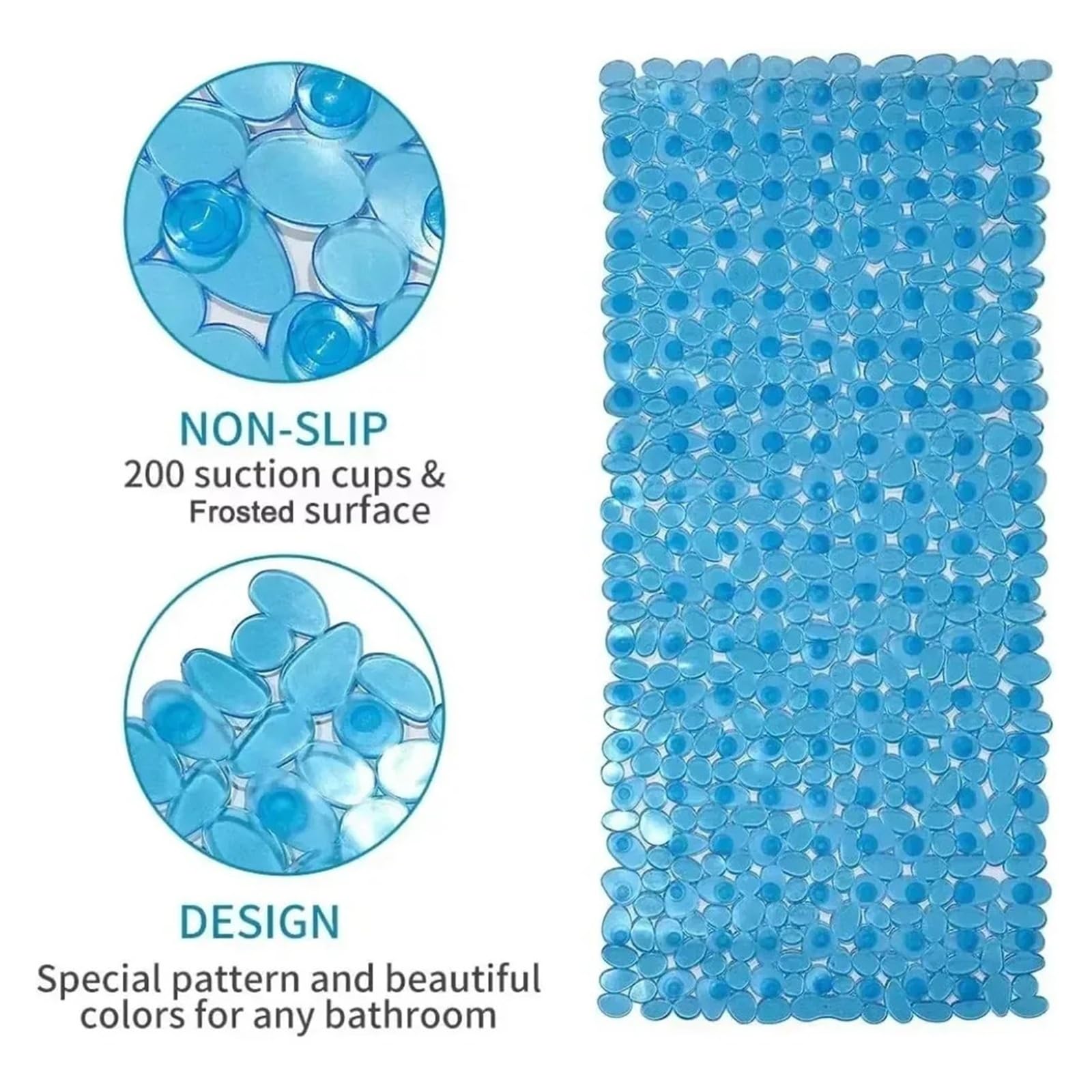 Antirutschmatte füR Badewanne 36 x 69 cm große Duschmatte mit starken Saugnäpfen