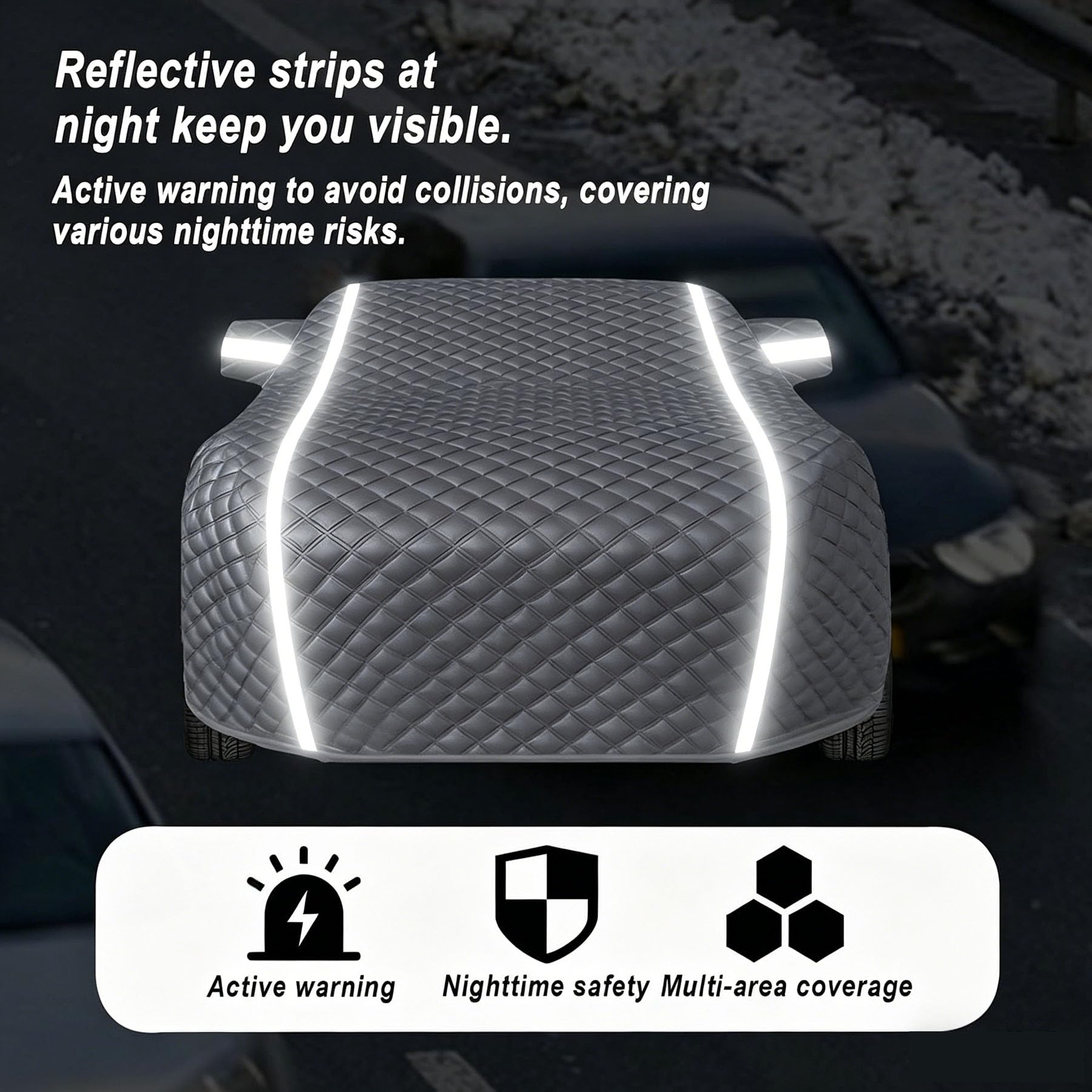 Telo Copriauto Antigrandine Imbottito per Audi Q3 2012-2026,Impermeabile Telo Copri Auto Esterno Completo Copertura Esterno con Cerniera E Cinghia Antivento