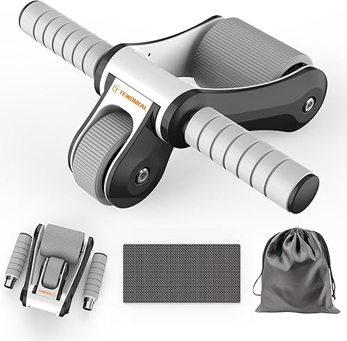 Rueda de rodillo portátil para abdominales con rodillera y bolsa de almacenamiento, ruedas silenciosas de diseño plegable con rodamientos suaves, en