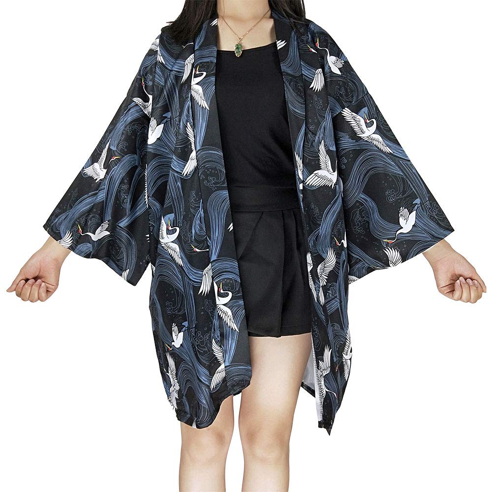 G-like Kimonos japoneses para mujer - Disfraz tradicional de Haori Robe Tokio Harajuku, diseño de dragón, chaqueta, camisa de noche, albornoz, ropa de dormir
